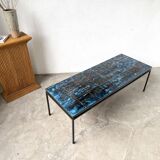 Metal and ceramic coffee table by J. Belarti, circa 1970