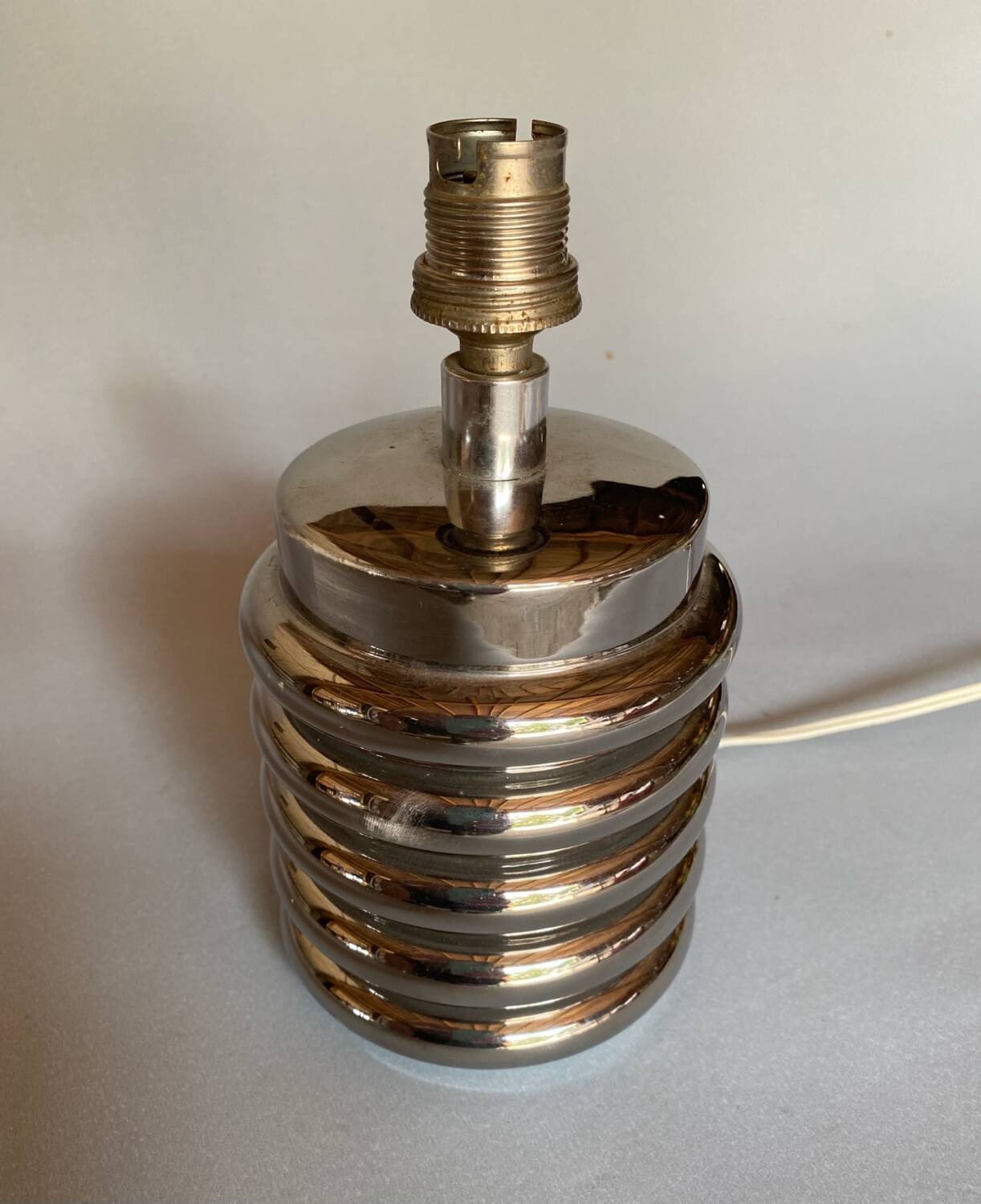 Bibendum chrome ceramic lamp 1970