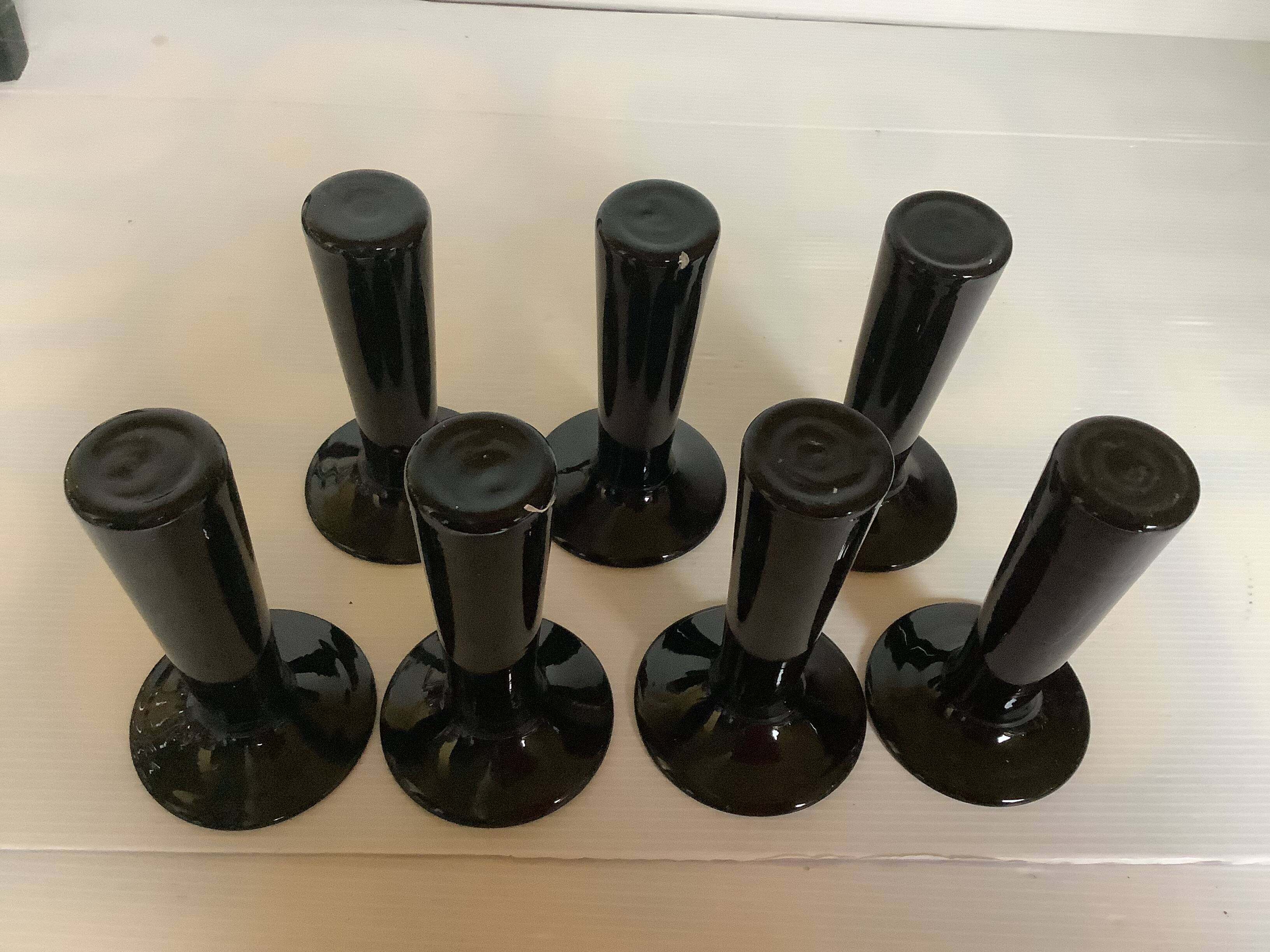 Seven glass paste candle holder vases by Maria Vinka