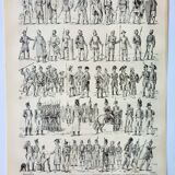Old engraving 1898, Old infantry, soldier • Original and vintage lithograph