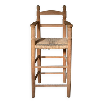 ancienne chaise haute enfant bois