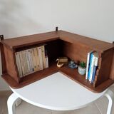 Vintage oak corner wall shelf