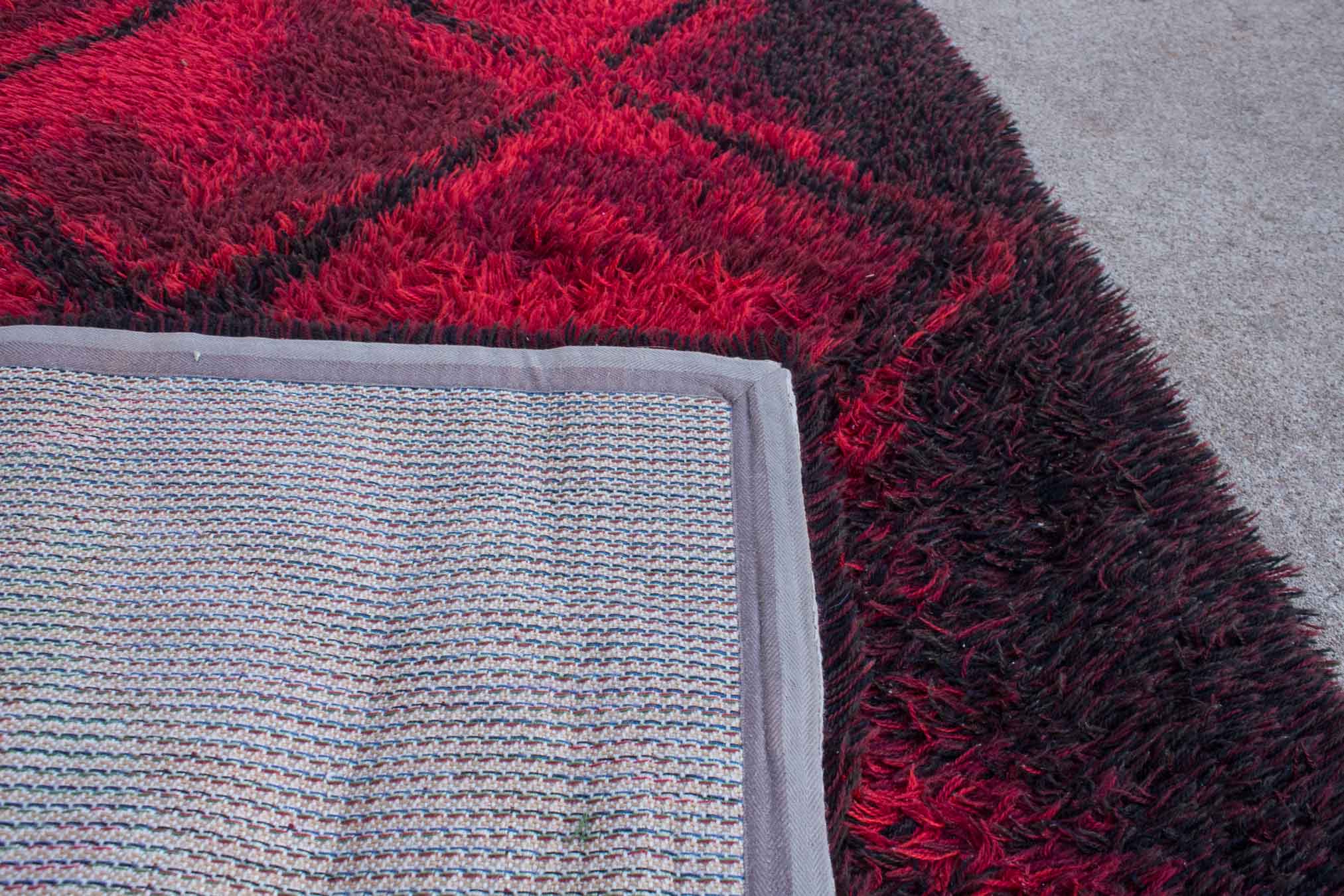 Scandinavian wool rug from Rya 70s.
