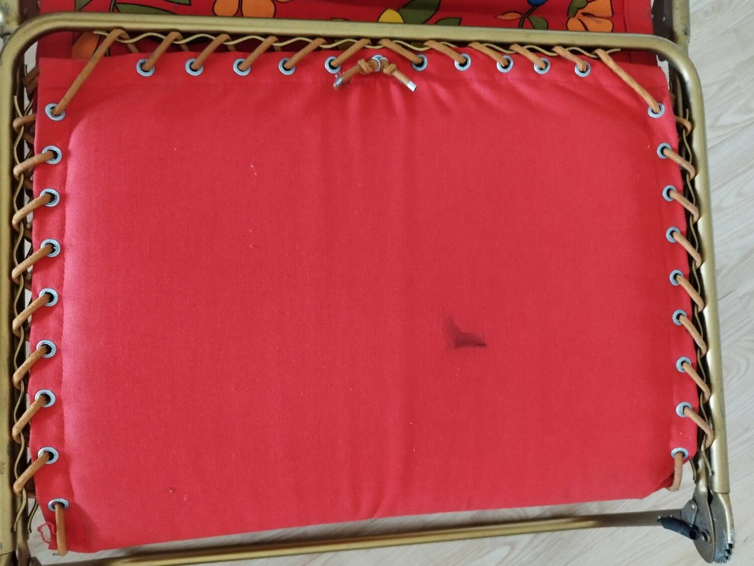 Deckchair deck chair Lafuma camp bed with flowers