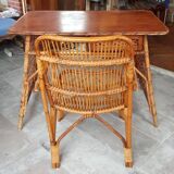 Vintage rattan desk and chair