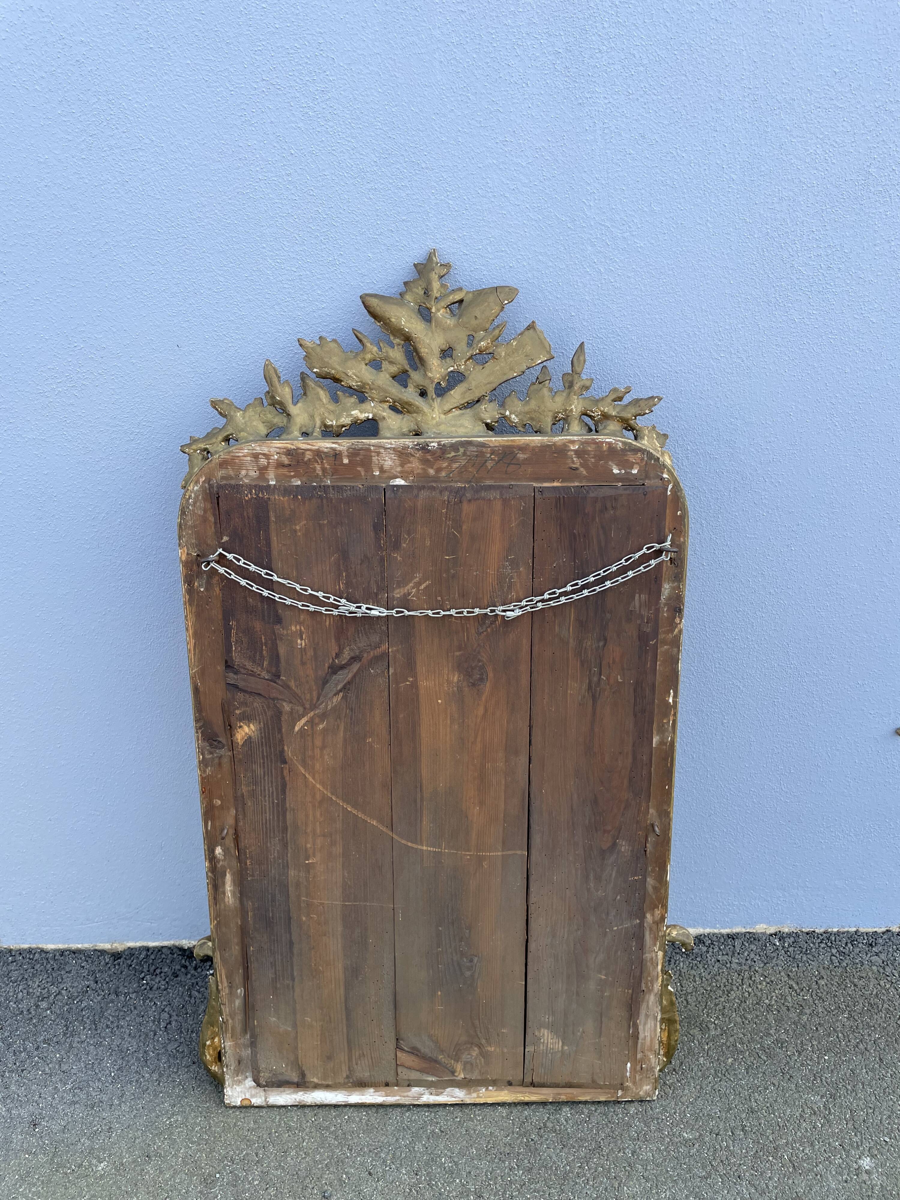 Miroir Napoléon III fronton oiseaux 112 x 67