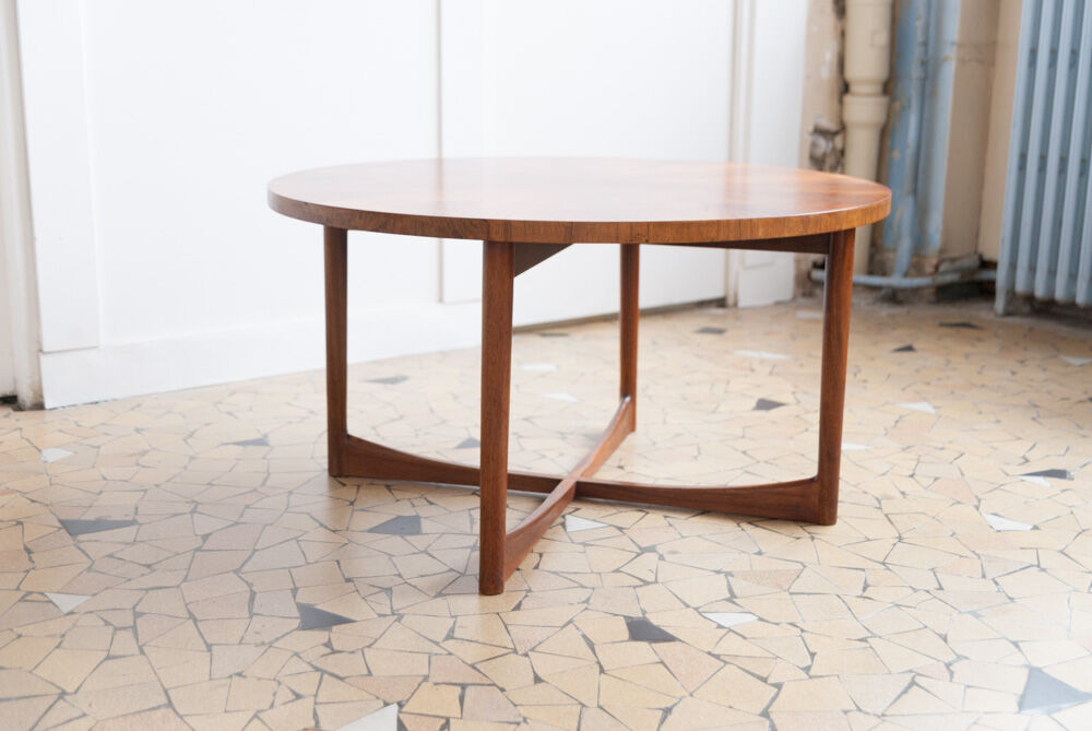 Rosewood round coffee table