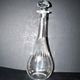Carafe ancienne en cristal taillé et gravure dorée monogramme RG H33.5cm