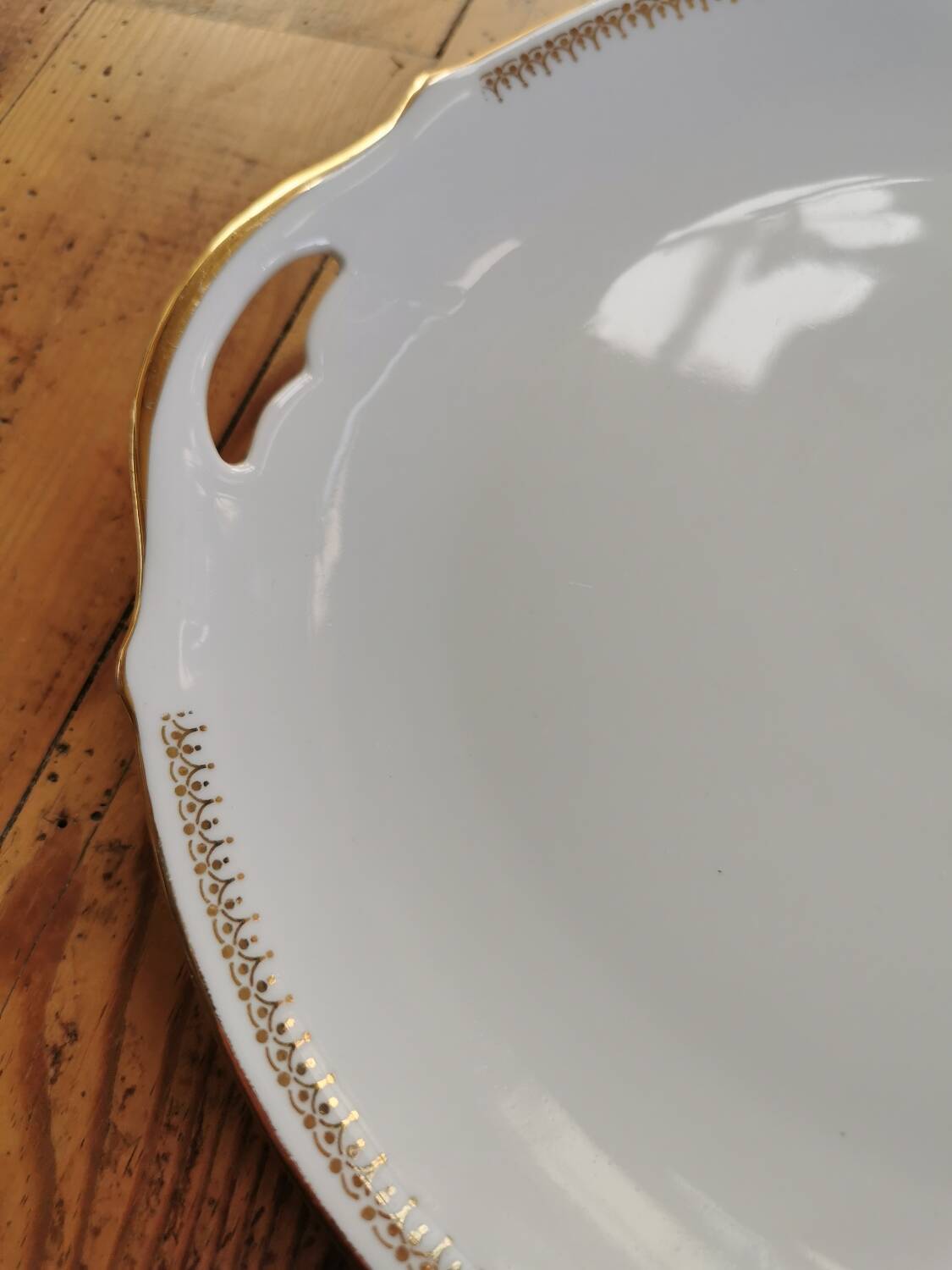 Plat à gâteaux vintage porcelaine CNP