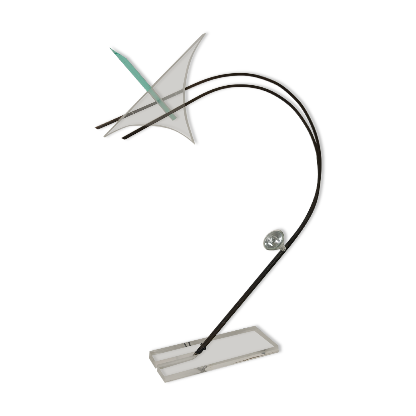 Lampe plexiglas et métal de Relco Milano, Italie 1980s