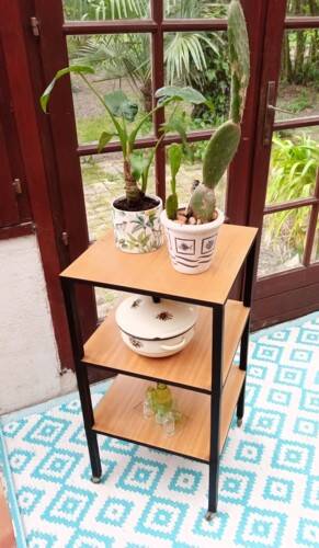 Serving table on casters