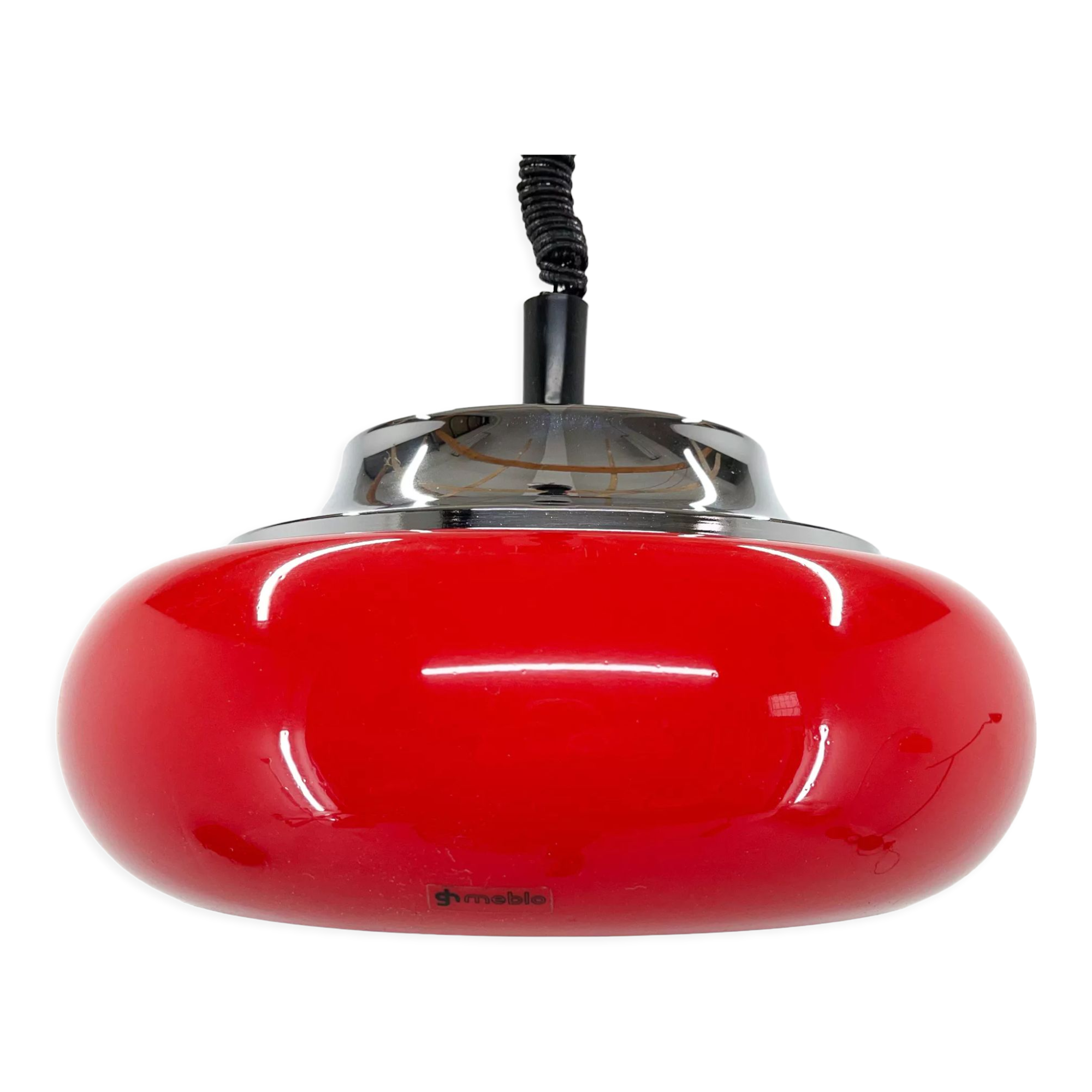 Mid century red pendant by Harvey Guzzini for Meblo, Italy