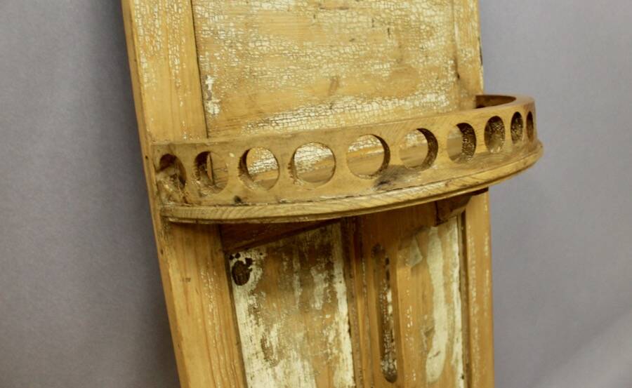 Cracked and whitewashed wood wall console