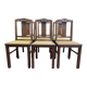 Set of 6 Art Deco chairs in oak and cane - caned