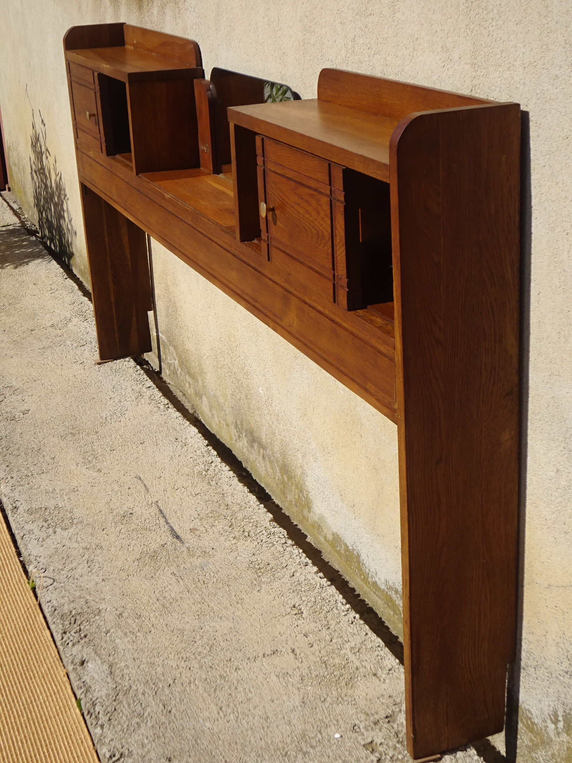 Cozy oak with sliding doors and mirror, art deco era
