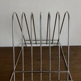 Chrome space age record magazine rack, 1970s