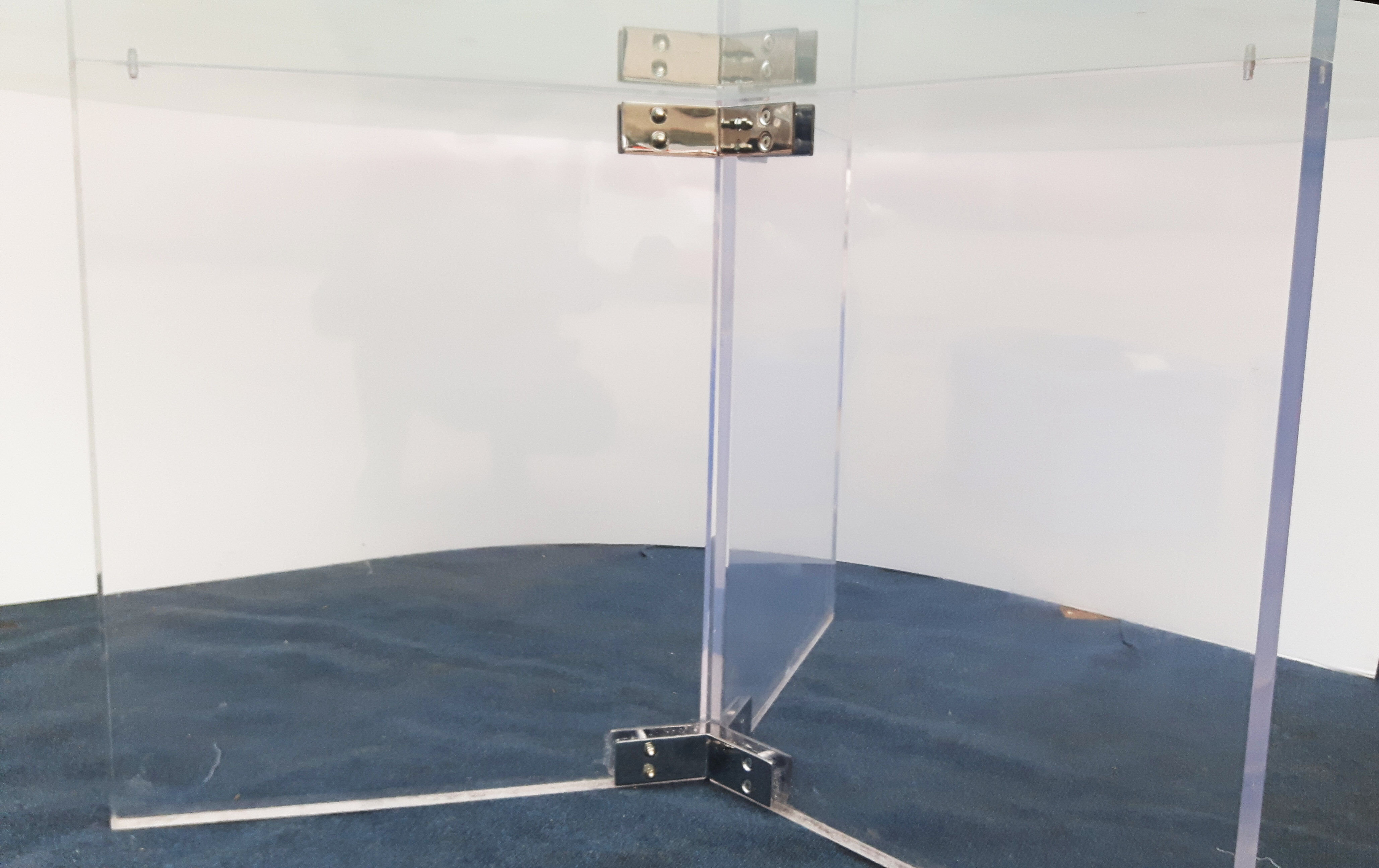 Vintage lucite & glass round dining table