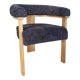 Fauteuil contemporain bois et tissu bouclé