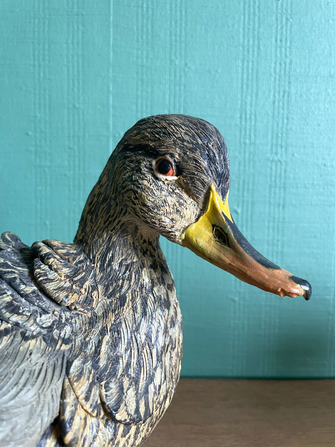 Polychrome terracotta duck