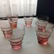6 Rosé glass table glasses 30s-40s
