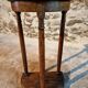 Pair of antique solid wood half-moon side tables, 19th century