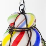 Series of polychrome glass "barley sugar" lanterns, 1950s