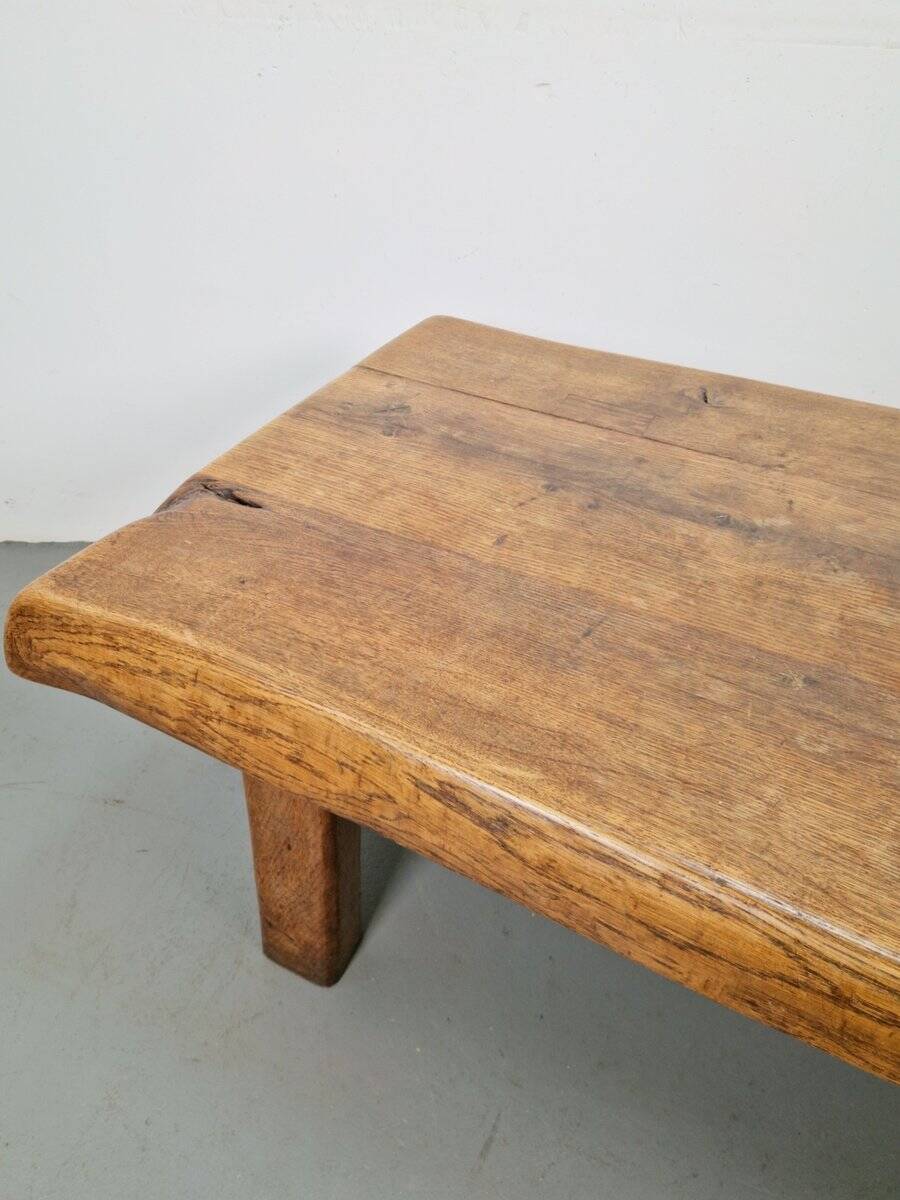 Mid-Century Brutalist Coffee Table in Oak, Spain, 1960s
