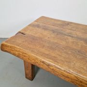 Mid-Century Brutalist Coffee Table in Oak, Spain, 1960s