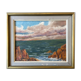 Painting old seascape XXth Marine