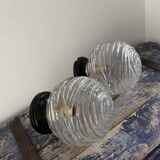 Pair of seventies globe wall lights