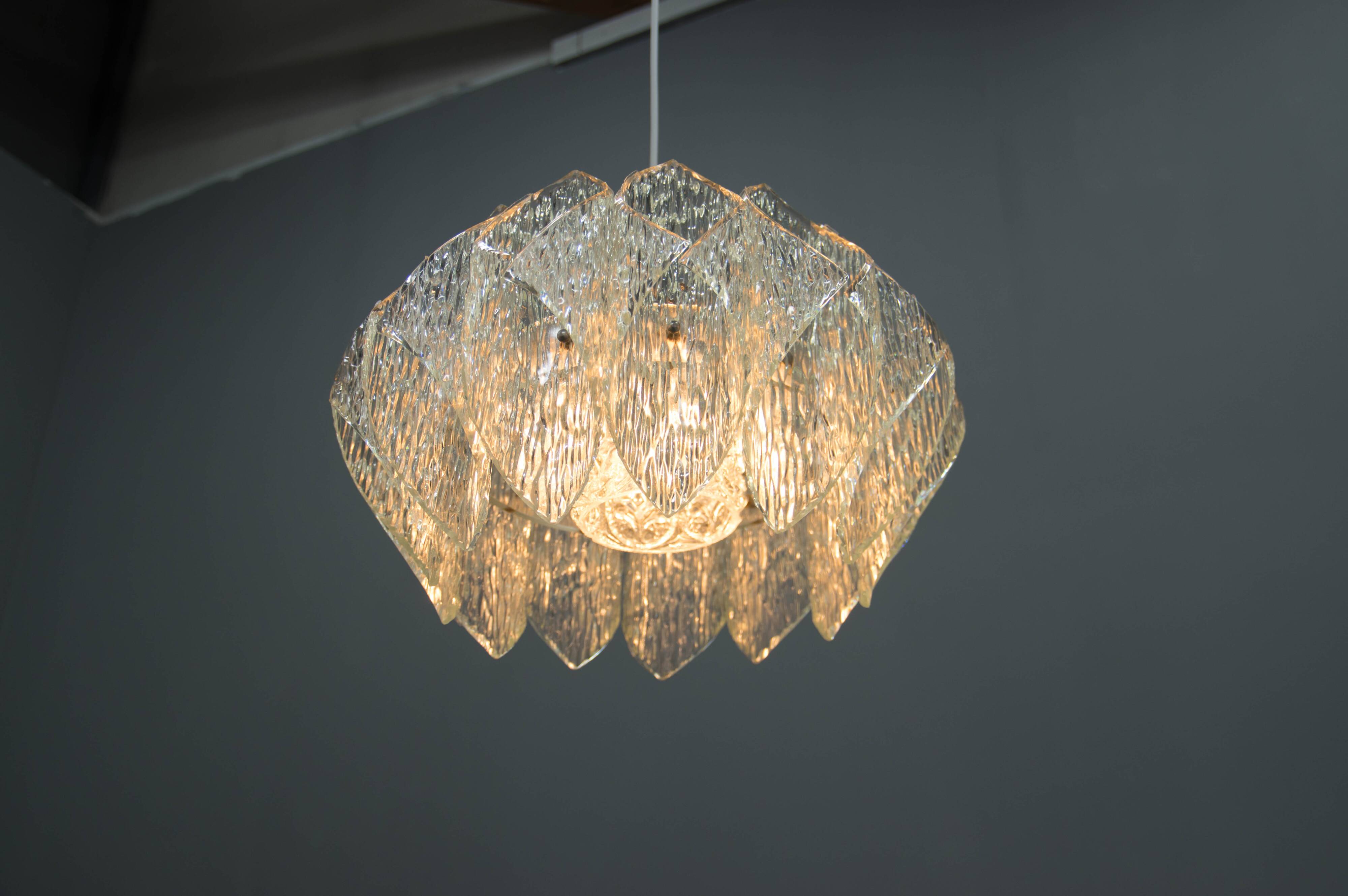 Mid-Century Resin and Glass Pendant, 1960s