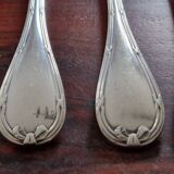 Christofle - Series 9 fish forks, Crossed Ribbons model, in silver-plated metal