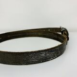 Miroir cerclage cuir artisanal