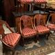Suite of 6 gondola chairs in solid mahogany period early nineteenth Restoration