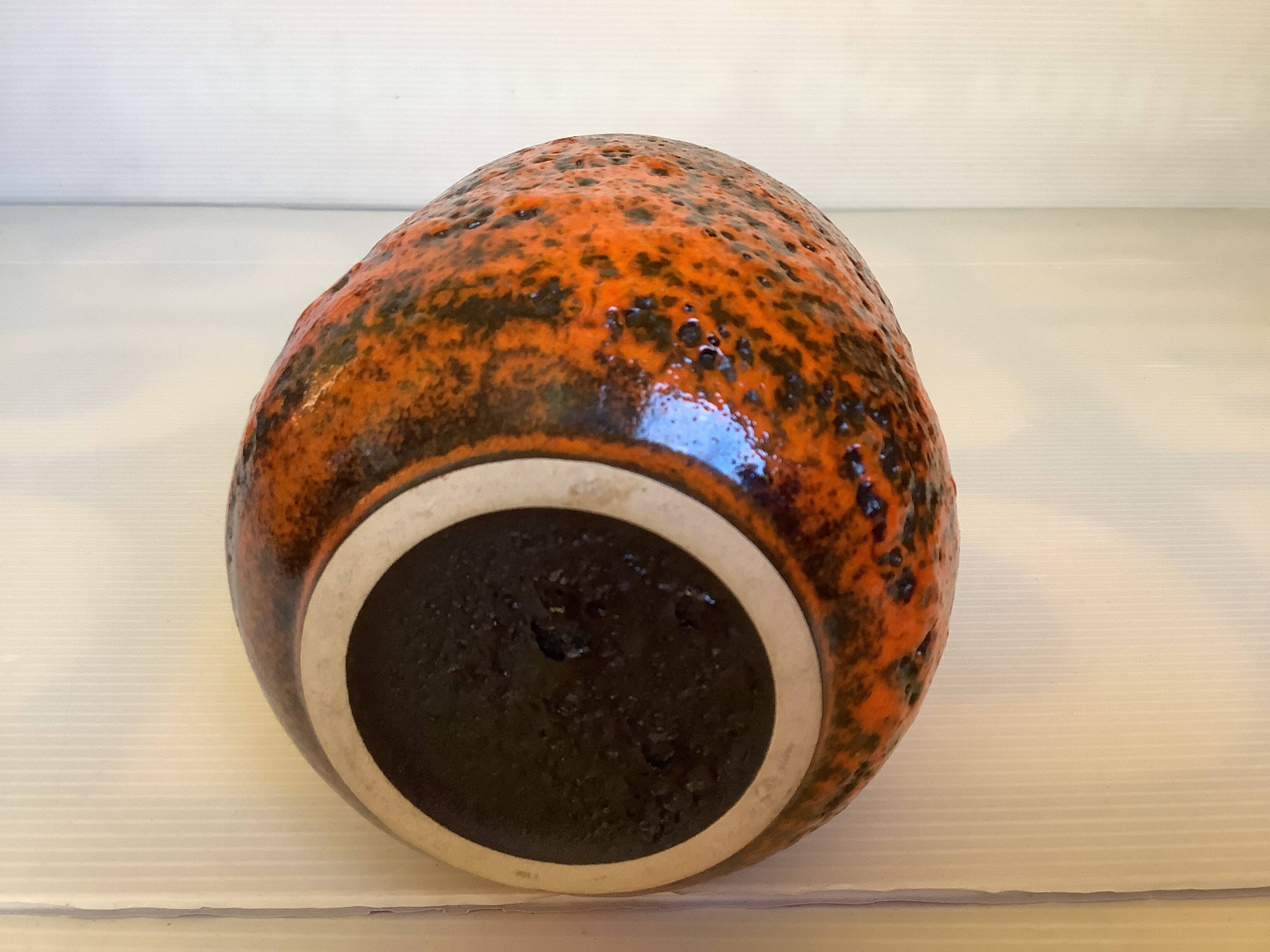 Vase orange écume de mer fat lava