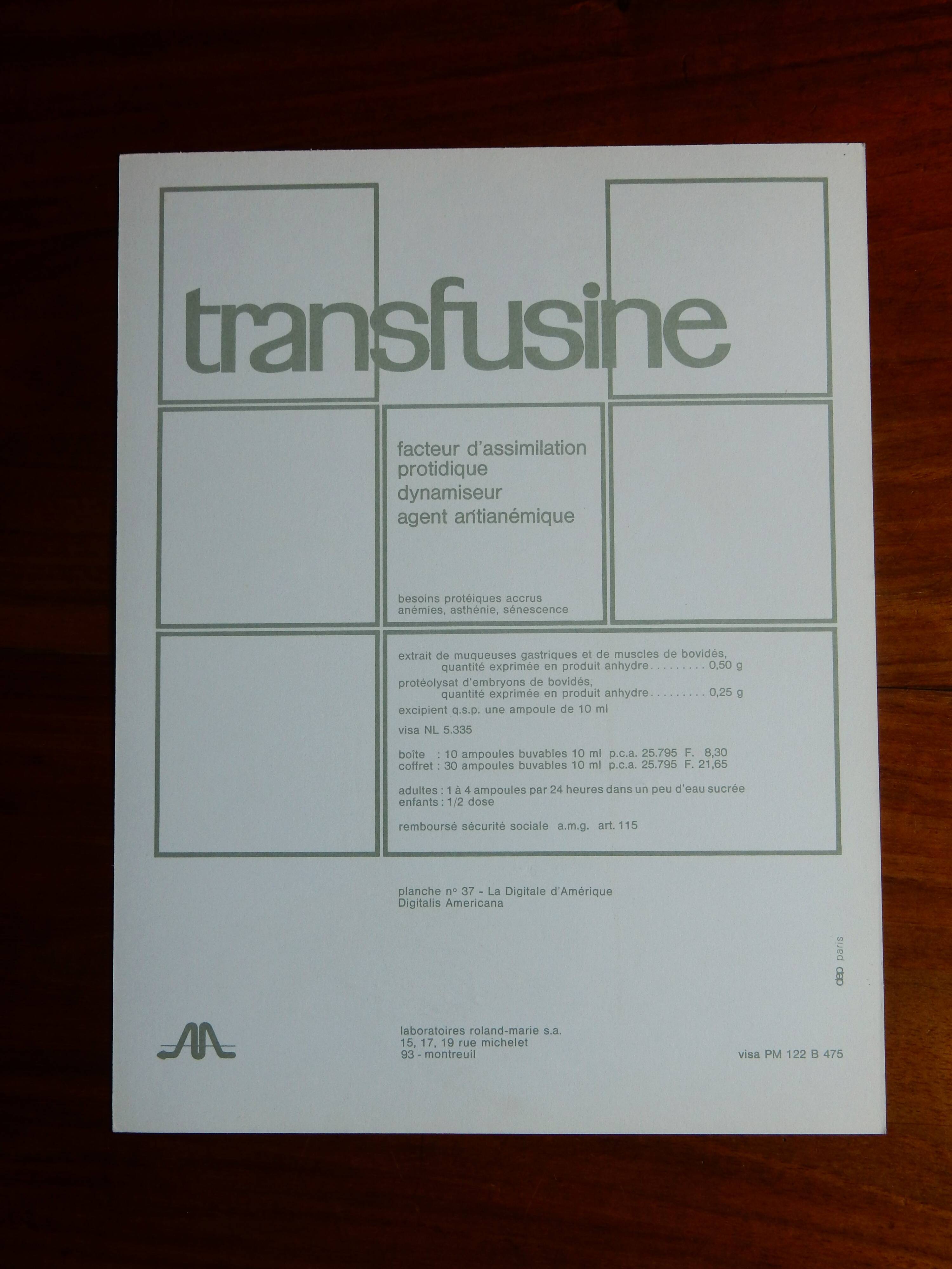 planche botanique Digitale d'Amérique vintage années 60