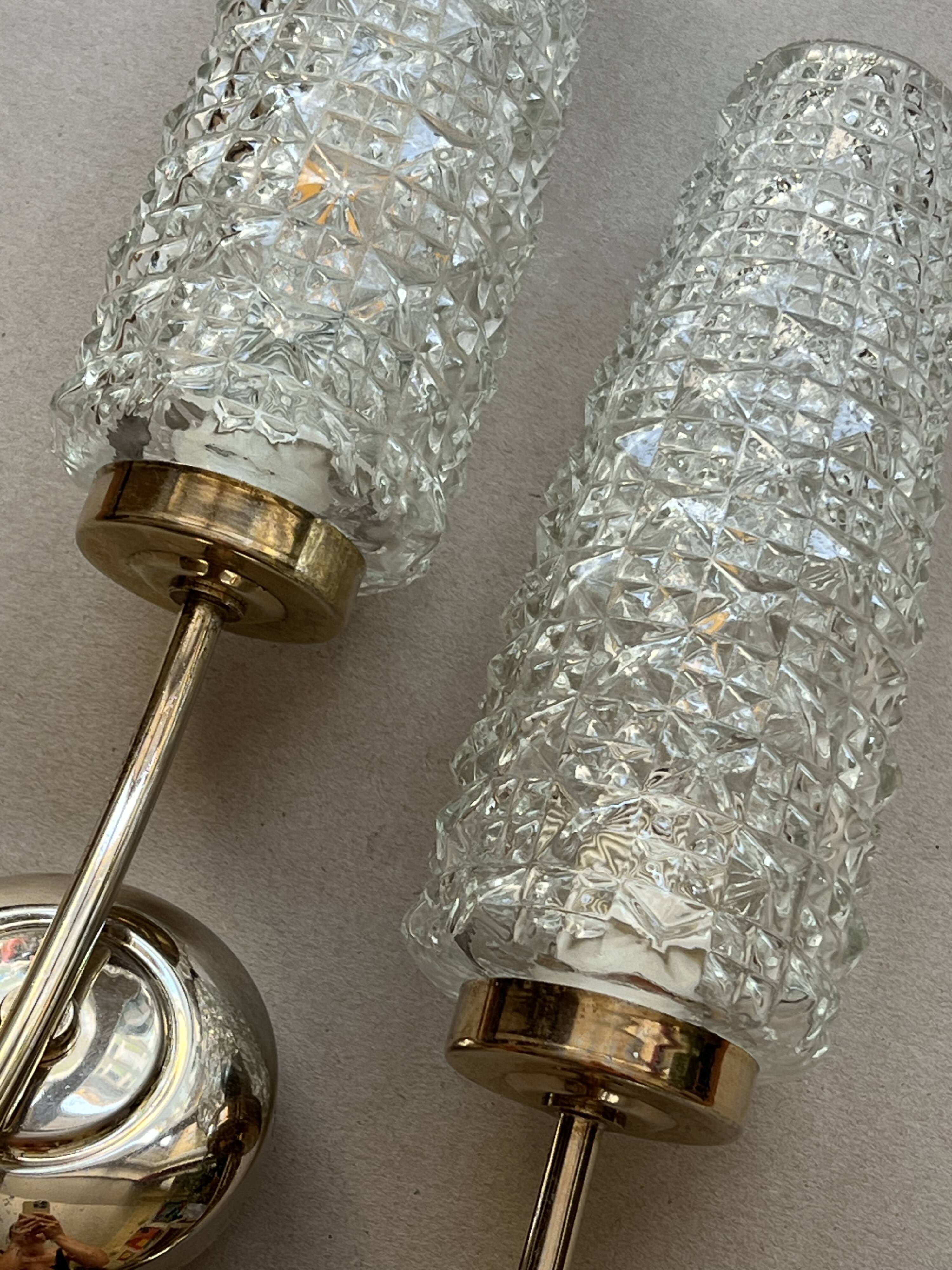 Pair of French mid-century wall lights, 1960s
