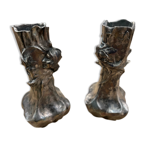 Paire de vases femme art déco
