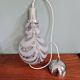 Smoked Murano glass pendant with white spirals, 1970s
