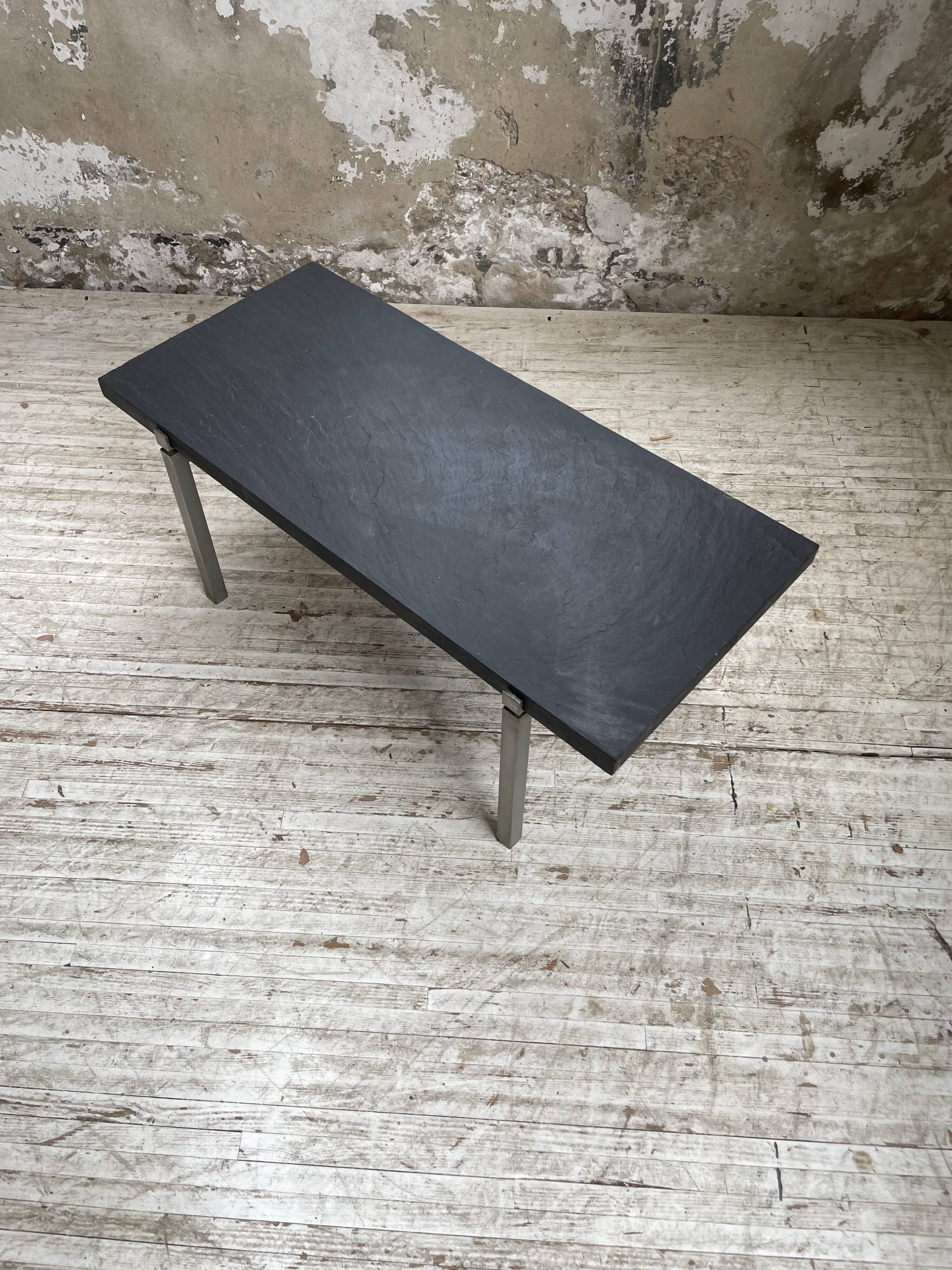 1950s slate coffee table