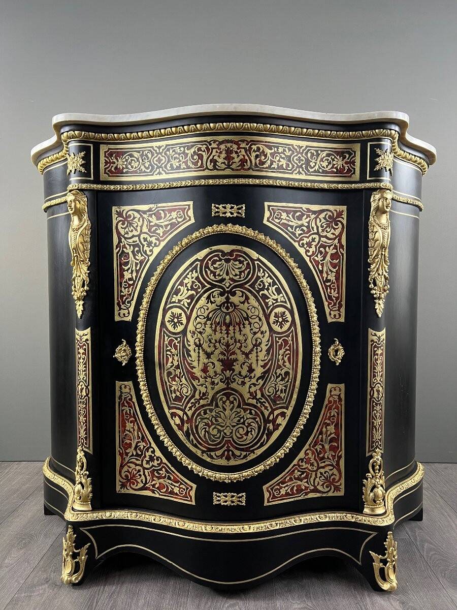 Pair of Boulle Marquetry Furniture Cabinets, Napoleon III Period