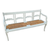 Wooden bench with straw pad