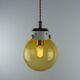 Industrial Vintage Mid-Century Modern Amber Glass And Brass Metal Lamp