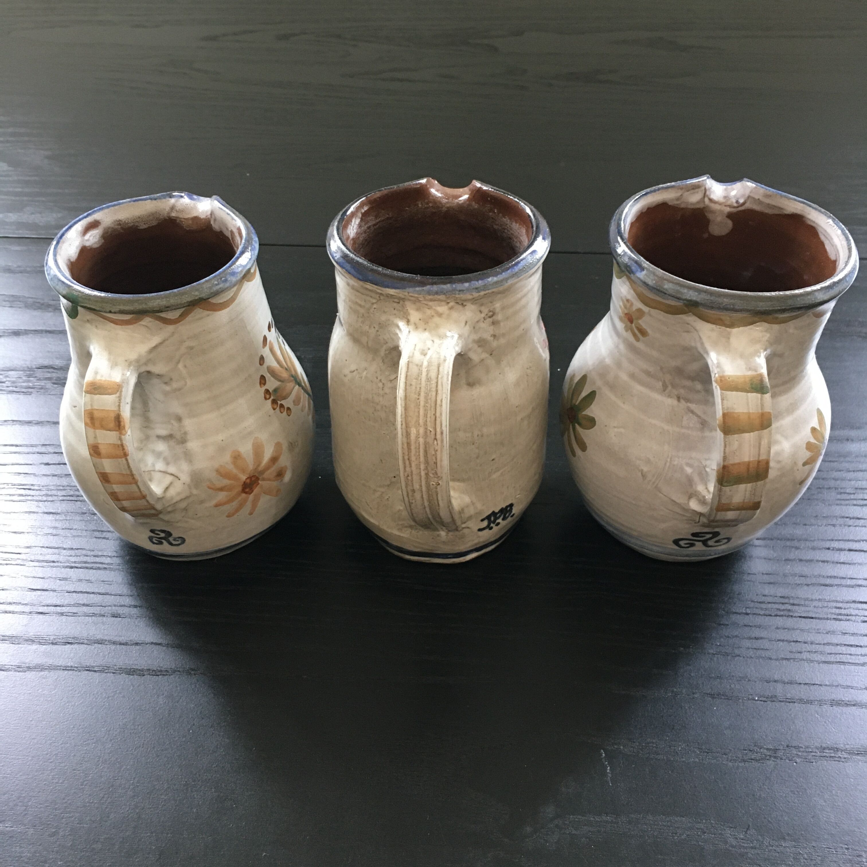 Lot 3 cider pitchers Breton décor