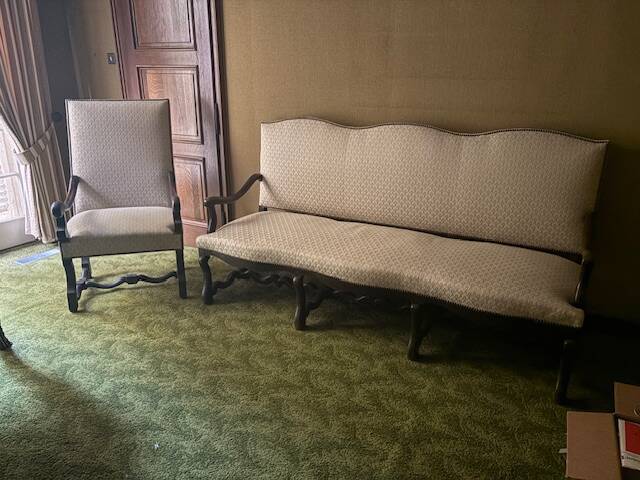 Sheep bone sofa and armchair