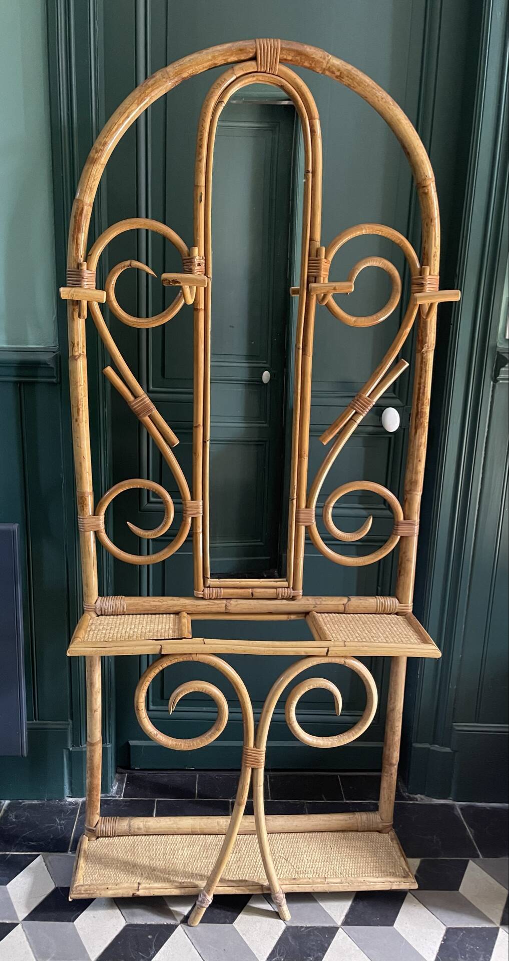 60s bamboo and rattan wardrobe