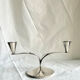 Bougeoir double en argent massif de style Art Déco danois