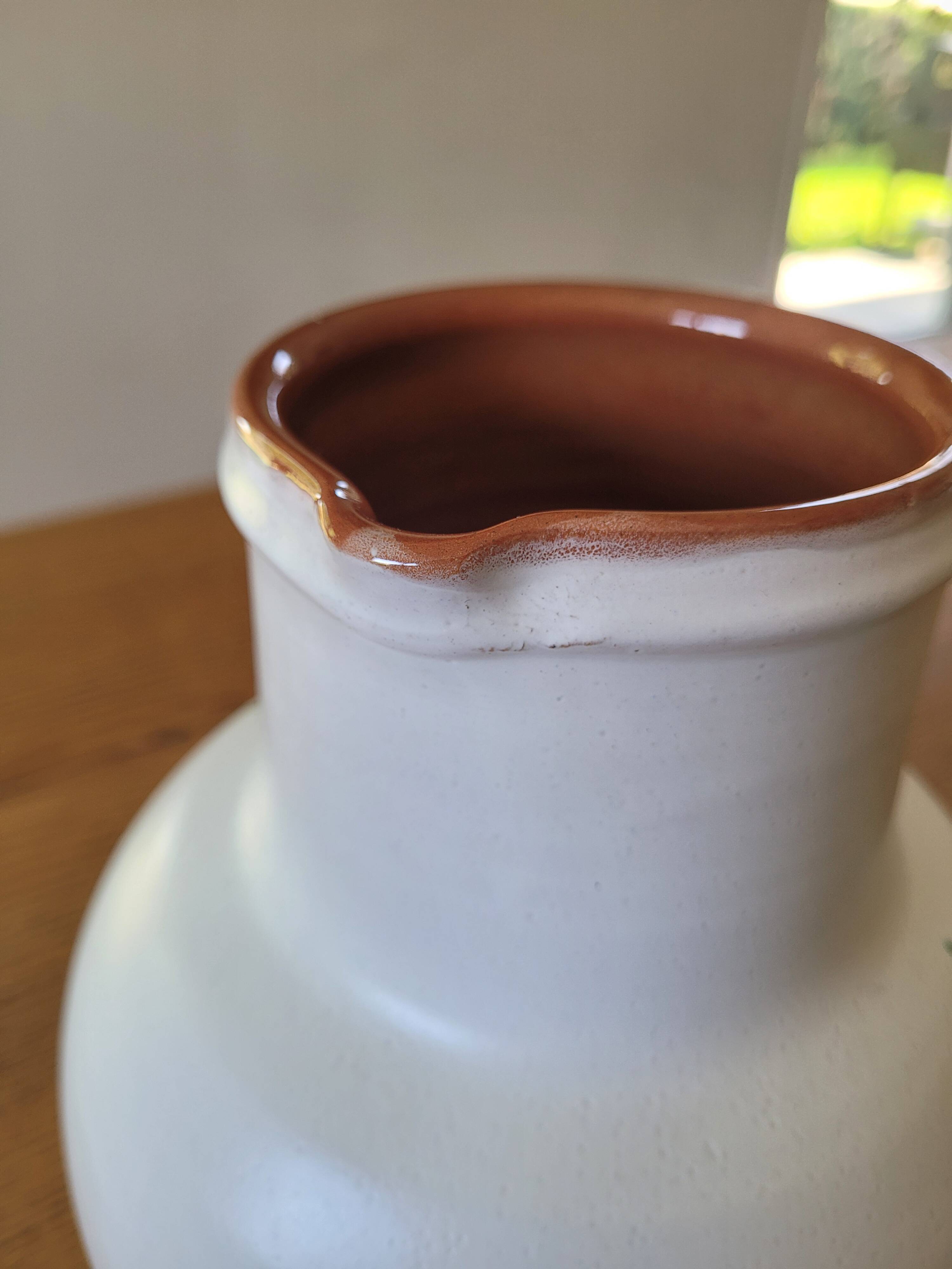 XL ceramic pitcher signed