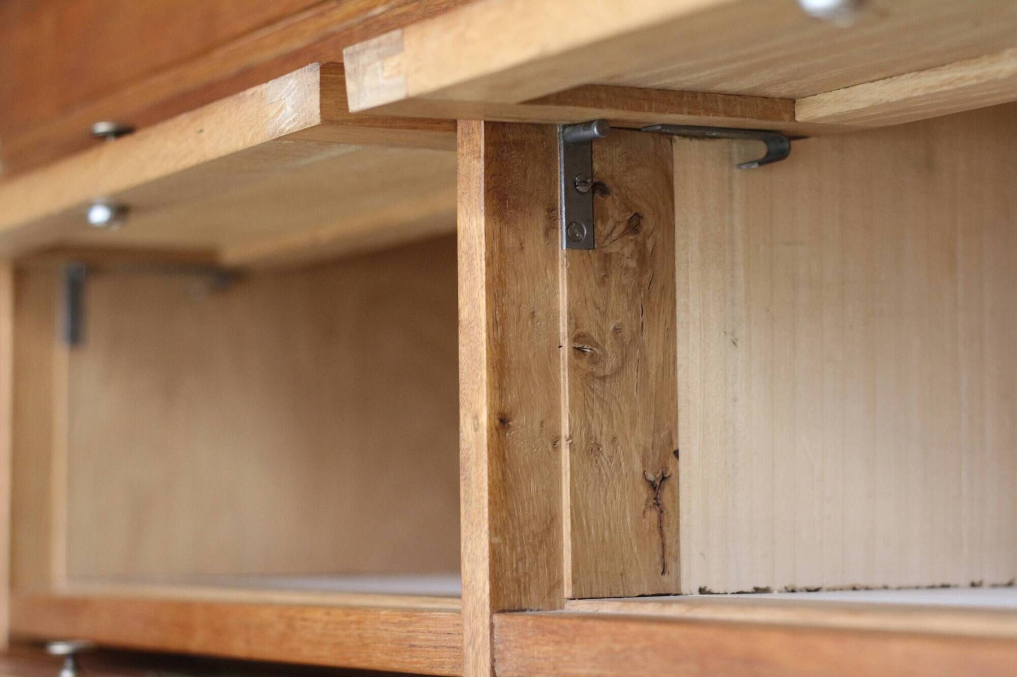 Oak flap cabinet (1930s/40s). Comes from a school.