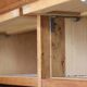 Oak flap cabinet (1930s/40s). Comes from a school.